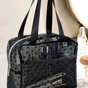 mesh cosmetic bag with front pocket